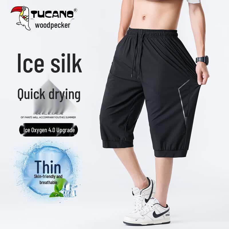 Tucano Men's Ice Silk Mesh Quick-Dry Capri Pants