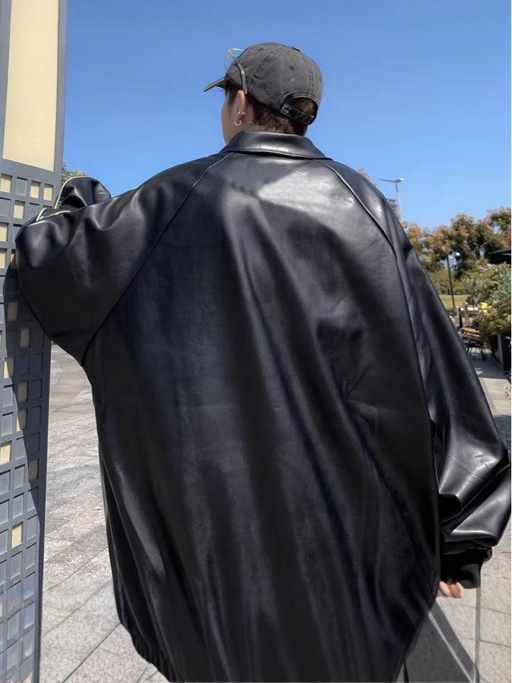 Men's Retro PU Leather Jacket - Trendy Korean Style, Street Fashion, Hip Hop Cardigan, Autumn/Winter Outerwear
