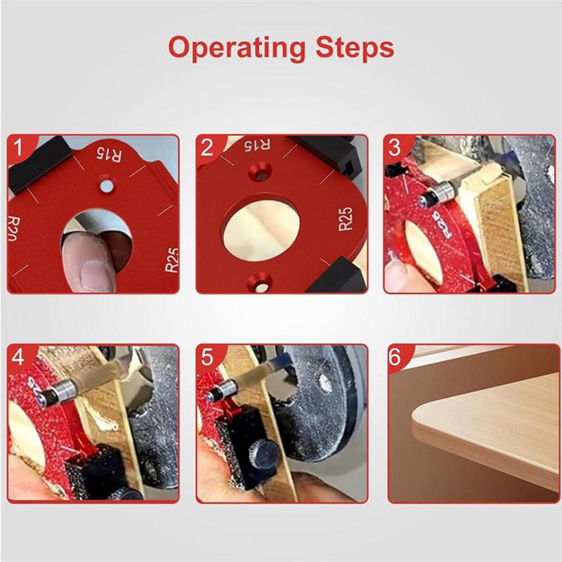 Radius Jig Router Templates 2X Router Corner Templates Routing Guide Set Aluminum Alloy Arc Cutting Auxiliary Tool For Carpenter