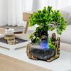 Tabletop Rockery Fountain Indoor Waterfall Bonsai Desktop Mini Rockery Water Fountain, Home and Office Desk Decoration