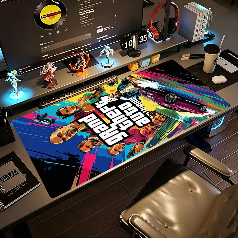 Grand Theft Auto Gaming Mouse Pad Gaming Laptop Mouse Pad Ultra-Long Desk Mat Non-Slip Rubber Base Office Desk Accessory