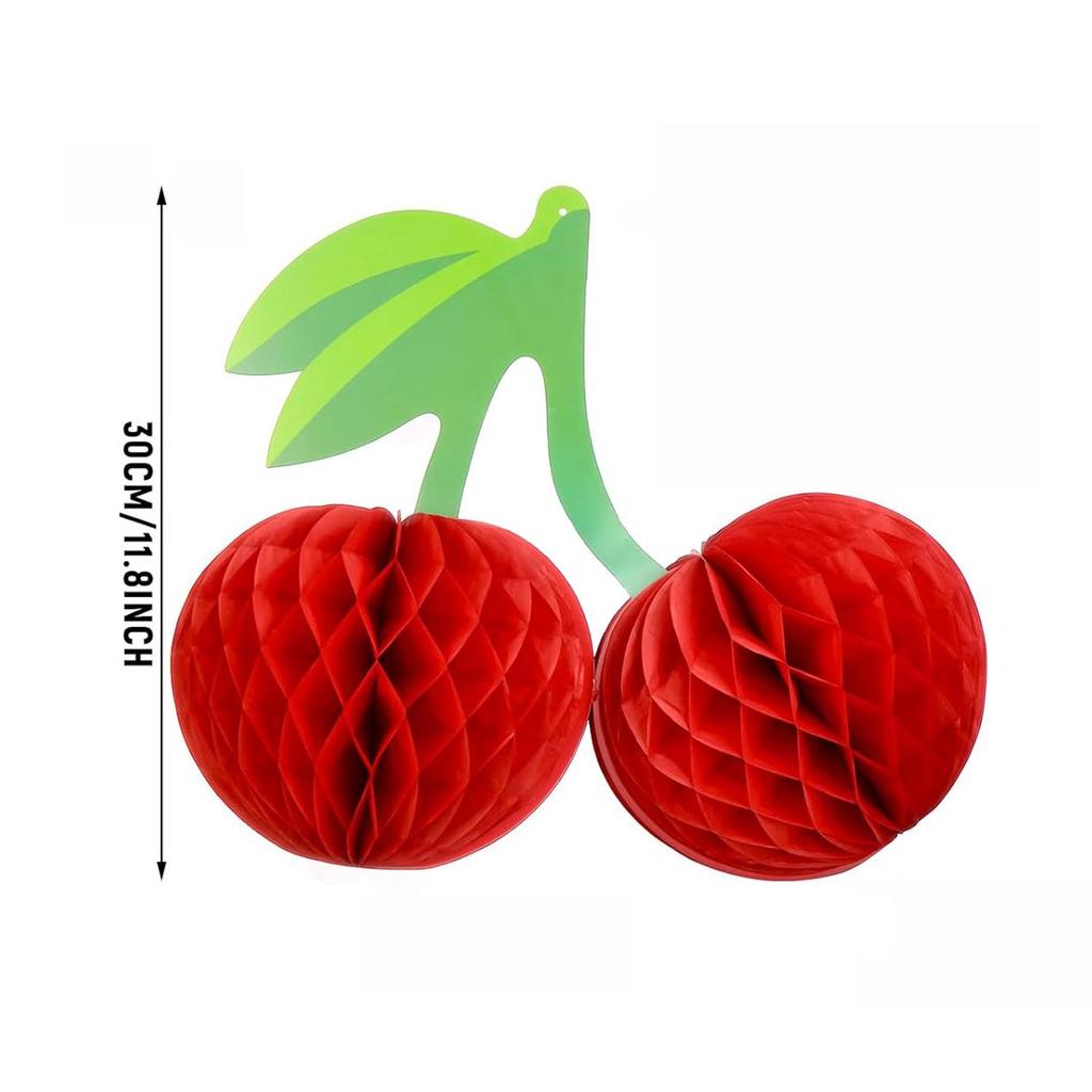 Spring Tropical Fruit Party Ceiling Decorations: Pineapple, Strawberry, Apple, and Grape Honeycomb Balls
