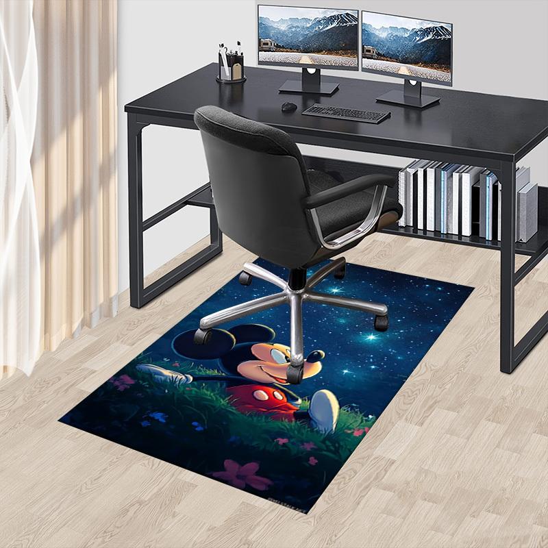 1 Stück Mickey Maus Nachthimmel Teppich Anti-Rutsch Polyester Fußmatte für Büro, Schlafzimmer