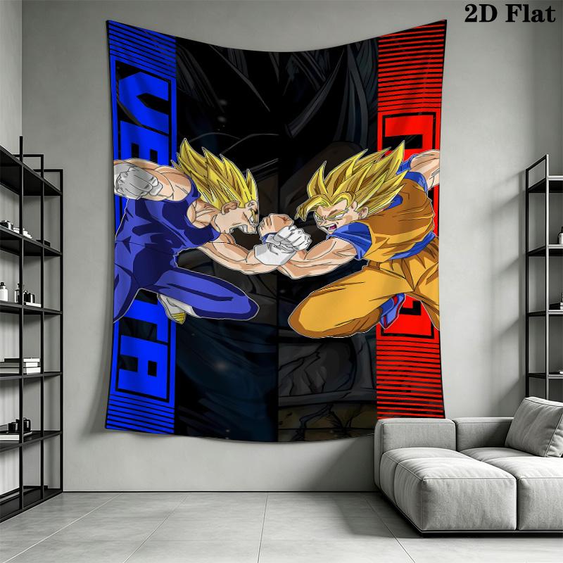 Dragon Ball Z Wall Tapestry Aesthetic Wall Hanging Printed Fabric Blanket Decorative Tapestries For Bedroom Living Room Home Decor