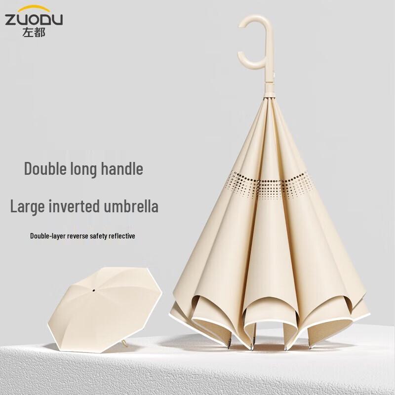 

ZUODU Large Semi-Automatic Straight Handle Umbrella