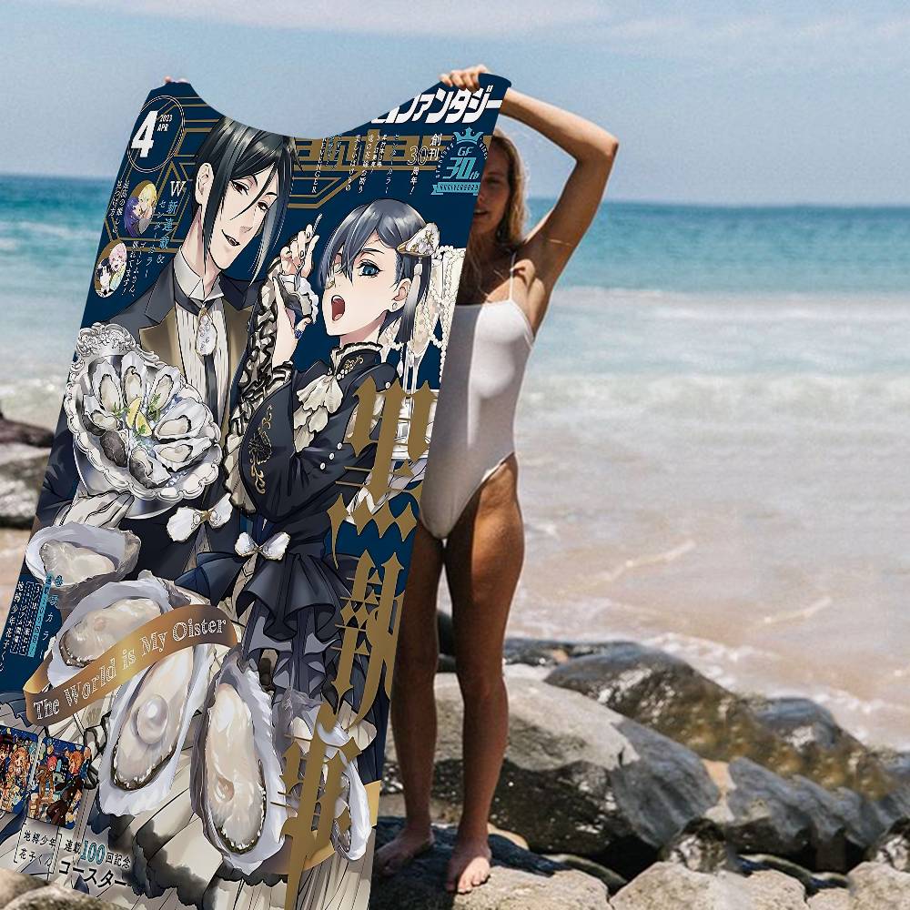 Japanese Anime Black Butler Beach Towel Colorful Bath Towels For Girl Microfiber Quick Dry Sand Free Beach Yoga Spa Gym