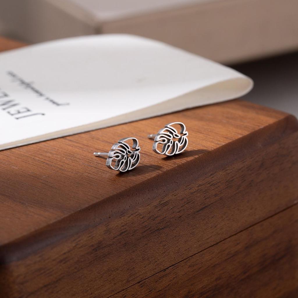European & American Style Titanium Steel Star, Moon & Bowknot Stud Earrings for Women