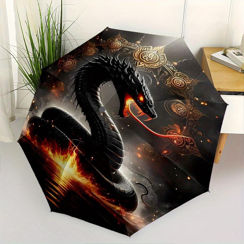 

Serpent, Crowned Snake Automatic Folding umbrella Vibrant Pattern, Compact Design, Suitable for Both Men and Women, A Must have for Going