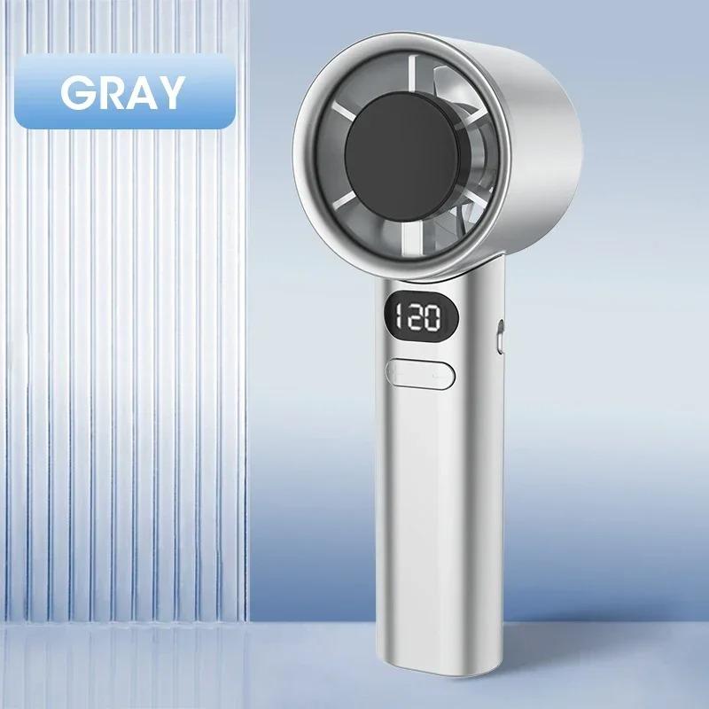 

Mute Handheld Fan Mini Personal Highspeed Fan Portable Electric Fan USB Rechargeable 120 Gear Handheld Fan With Power Display серебряный