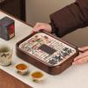 Walnut Finish Wood Kung Fu Tea Tray with Water Storage