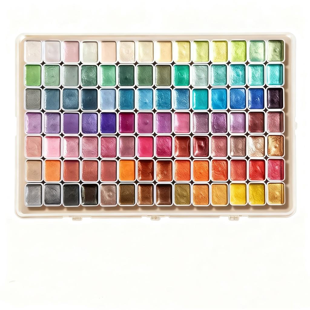 Metallic Watercolor Paint Set-Portable,Lightweight, High Solid Pigment, Starry Shades - Ideal for Artists, Perfect Holiday Gift