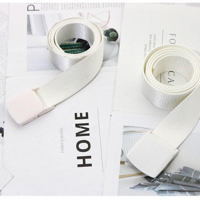 Fashionable Adjustable White Belt For Women Minimalist Smooth Design No Metal No Magnetic For Easy Security