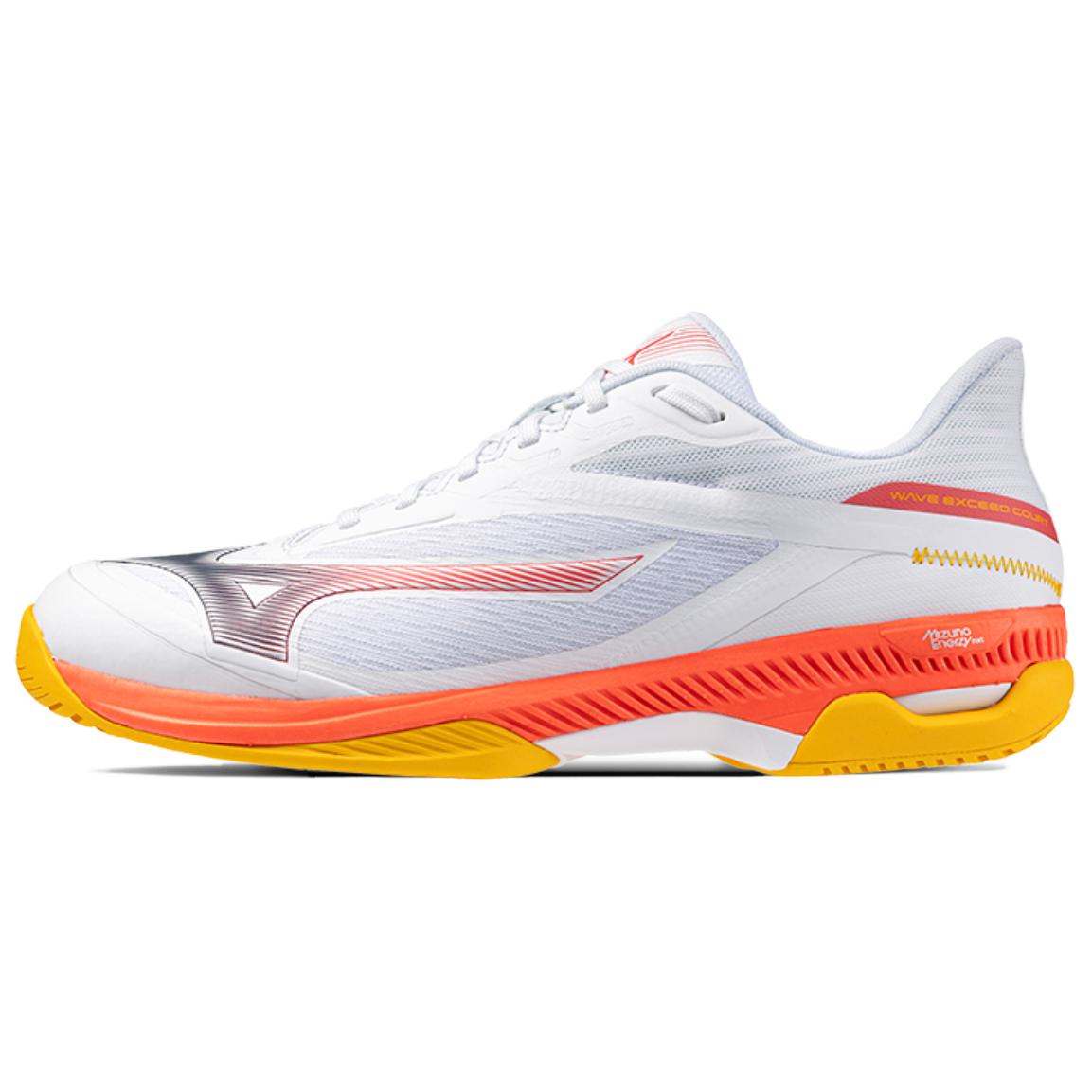 Mizuno WAVE EXCEED COURT Advanced Cushioning Non Slip Low Top Tennis Shoes Unisex White Orange 61GA251860 40