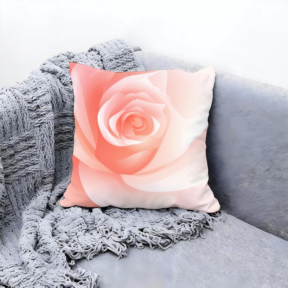 Abstract Rose Flower Cushion Cover Premium Comfort Reversible Pillow Cove -Two In One Design for Any Room & Car Interior