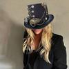 Steampunk Hut Steampunk Reisehut Gothic Punk Zylinder für Herren mit Brille