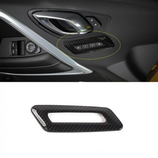 Car Memory Seat Button Switch Trim Cover for Chevrolet Camaro 2017+ Carbon Fiber