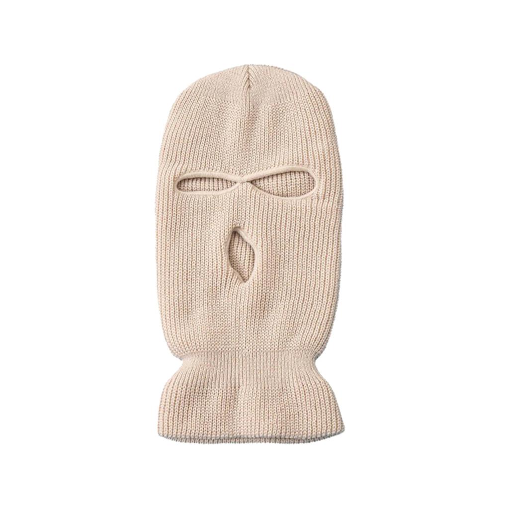 Motorcycle Windproof Full Face Knit Hats Custom SkiMask Men Warm Wool Balaclava Embroidery Winter Hats Knitted 3 Holes Ski Mask