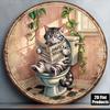 Metal Cat Wall Decor Tin Sign Gift For Friend 15x30cm Vintage Home Art