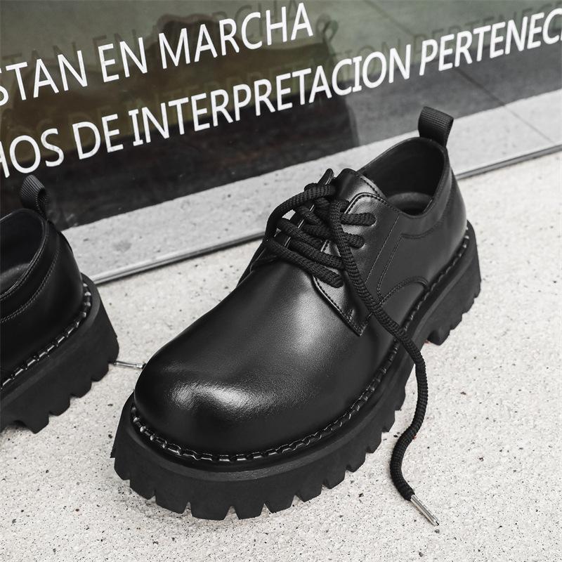 

Новые мужские кожаные туфли, летние, дышащие, повседневные, универсальные, нишевые, большие кожаные туфли, модные мужские свадебные кожаные туфли для мужчин 1032-J 38 чёрный