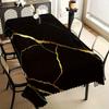 1 Stück Rechteckige Tischdecke mit schwarzem Marmorprint und goldenen Adern, Dickes, strapazierfähiges Polyester für Esszimmer, Küche, Party, Hoteldekoration & Geschenk