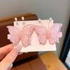 Girl Hairpin Double Layer Mesh Yarn Butterflies Decor Hair Clip with Imitation Pearls