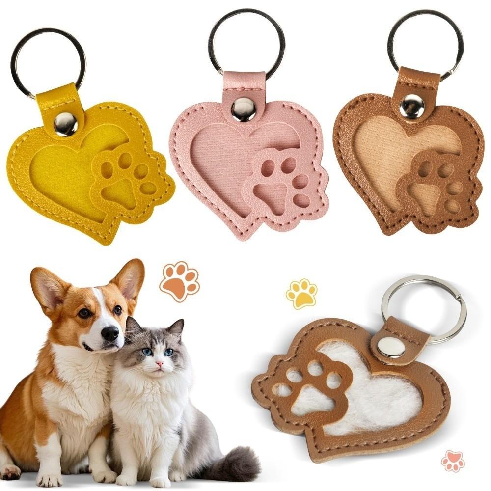 Portable Pet Hair Storage Bag Heart Shape Pet Fur Keepsake Holder Pet Hair Key Chain  Birthday Gift