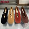 Fashion Flock Fashion Buckle Strap Women Mary Janes Flats Shoes Shallow Female Square Toe Footwear Slip On Ladies Flats Shoes Lady