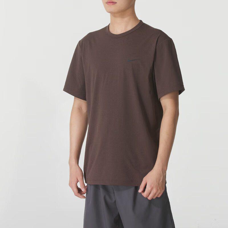 Nike Dri Fit T Shirts Men's Umber Crew Neck Moderate DV9840-237