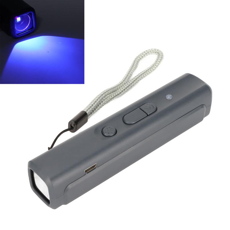 N11 Ultrasonic Bark Control Device Rechargeable Handheld Dog Bark Deterrent Devices with UV Violet Light Grey