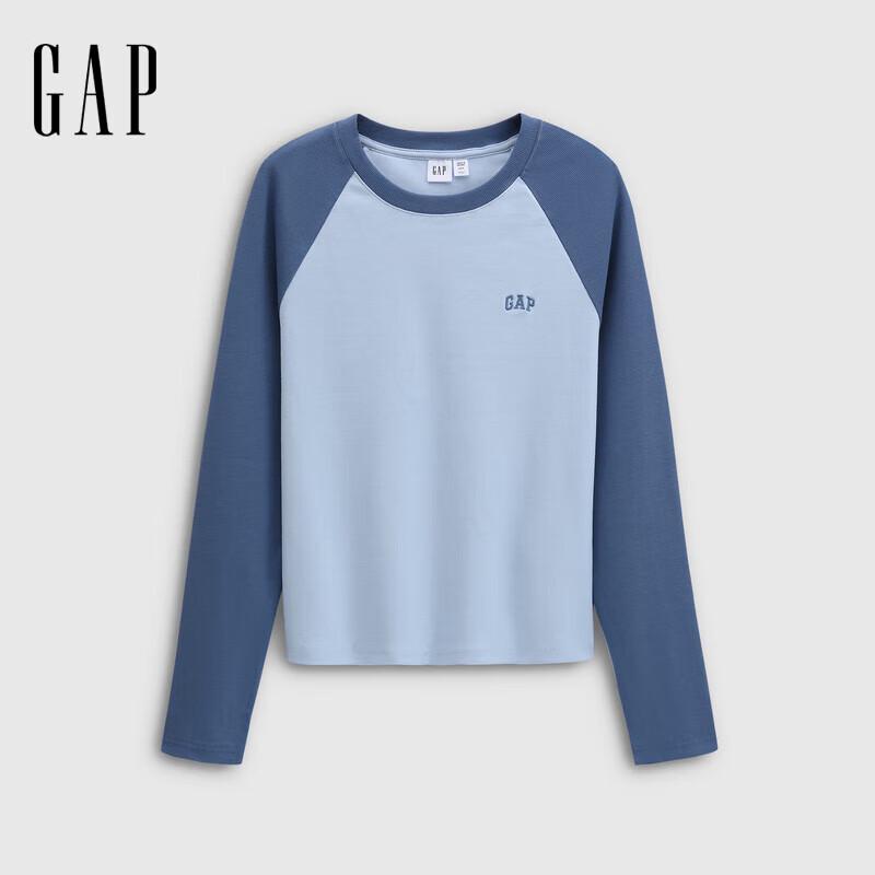 Gap Women s Embroidered Logo Slim-Fit Raglan Long-Sleeve T-Shirt S