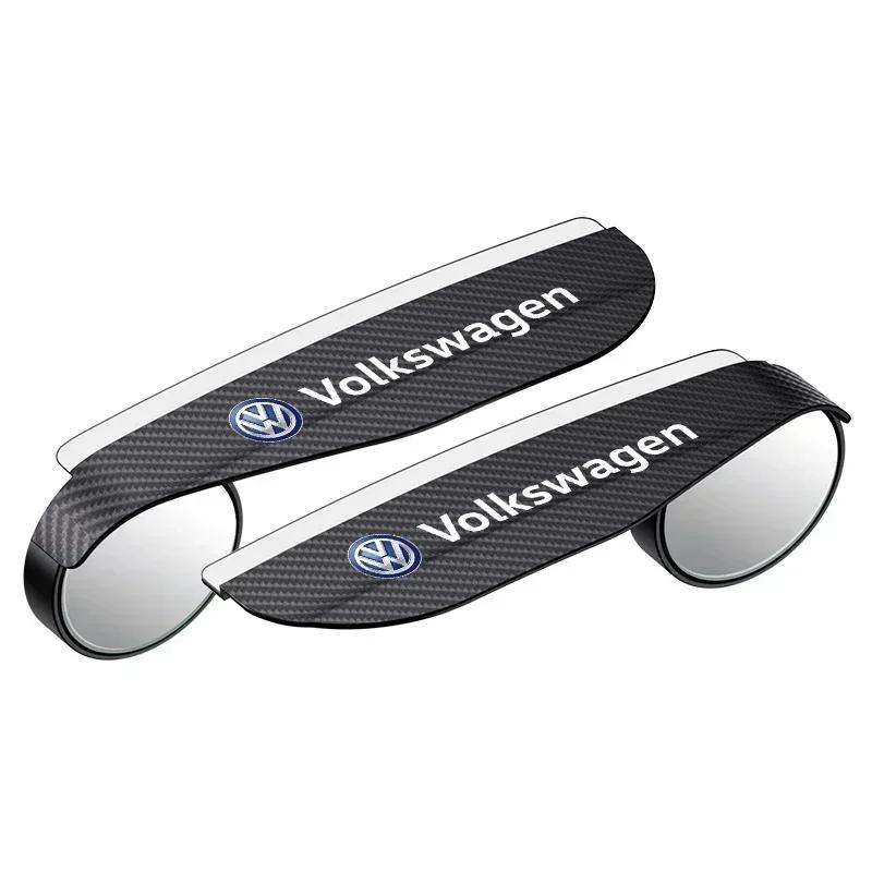 

2026 Hot For Volkswagen VW 2PCS Car rearview mirror rain eyebrow small round mirror for Volkswagen VW GTl R Golf 7 Rline Polo Ti