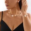 Silver/Gold Imitation Pearl Choker Necklace Openable Bracelet Rhinestones Necklace Bracelet  Gift