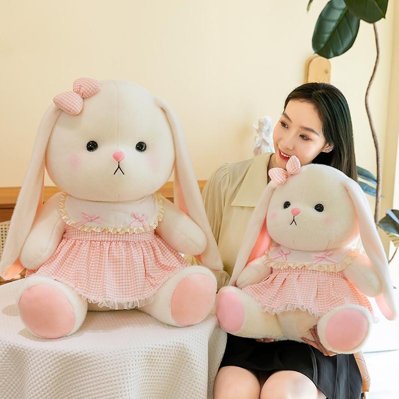 Adorable Plush Rabbit Doll With Cute Flower Dress Perfect For Girls Birthday Gifts