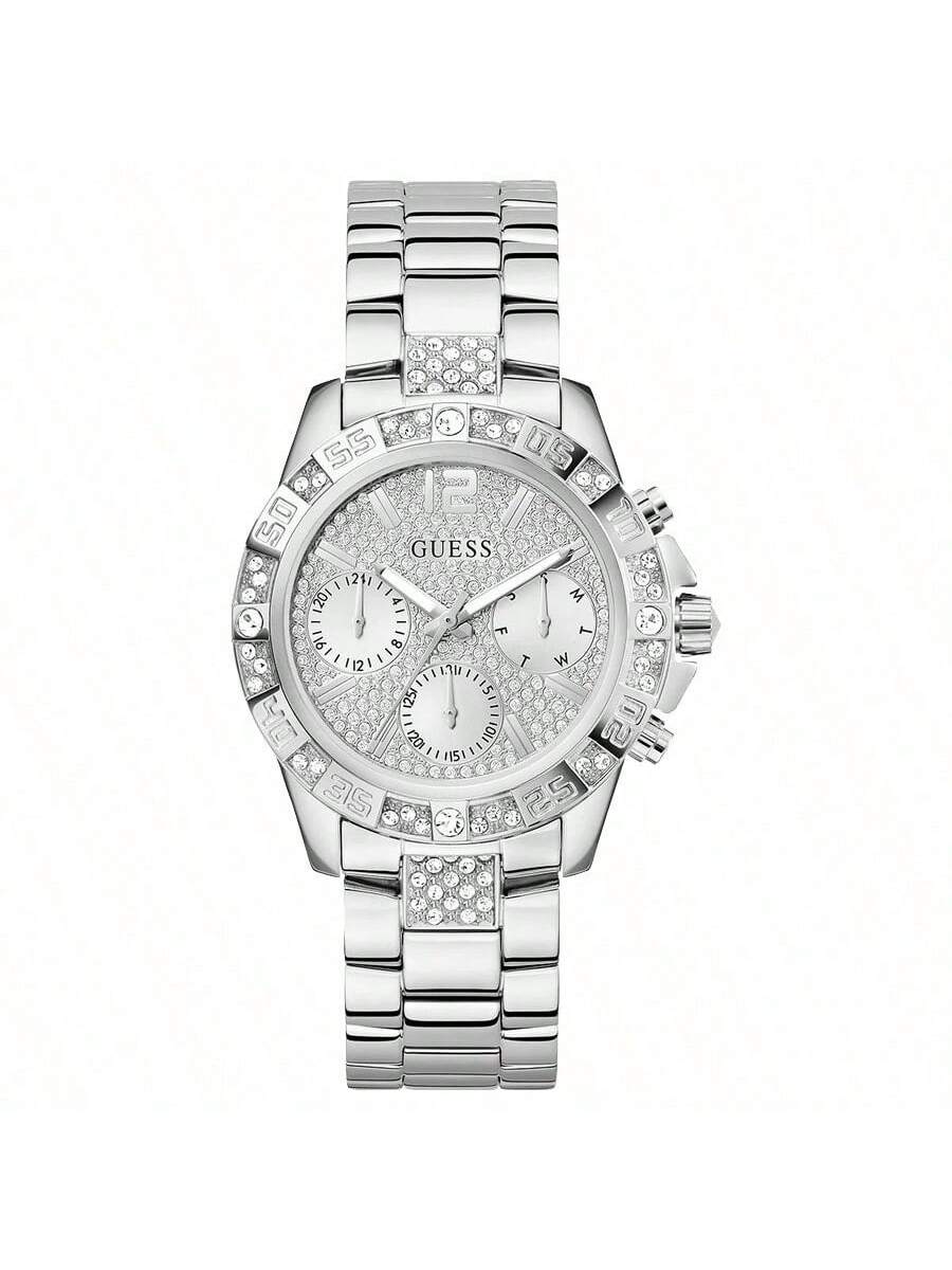 

Guess Women s Analogue Quartz 40mm Watch with Silver Stainless Steel Case,Silver Multi Dial Stainless Steel Strap 50m waterproof -GW0771L1 серебряный