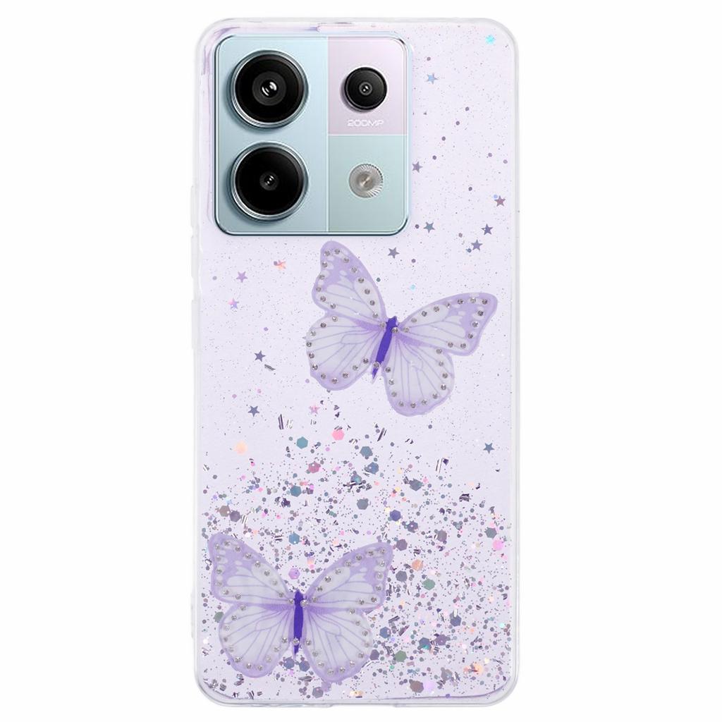 AW Series For Xiaomi Redmi Note 13 Pro 5G/Poco X6 5G Case TPU+PVC Butterfly Pattern Phone Cover