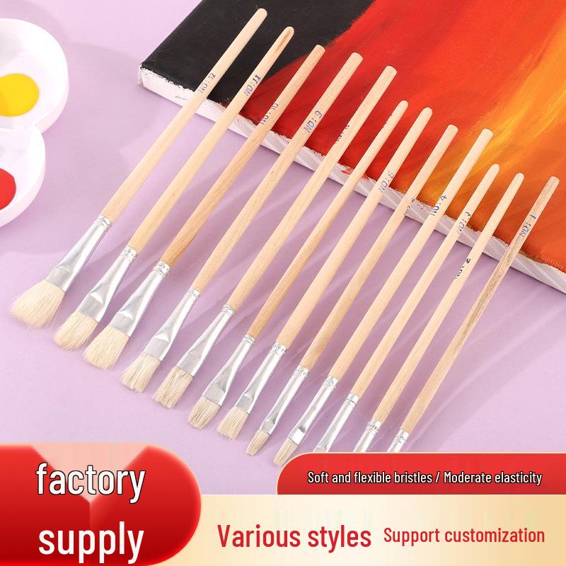 Мягкая шерстяная кисть для росписи золотом по керамике NO1