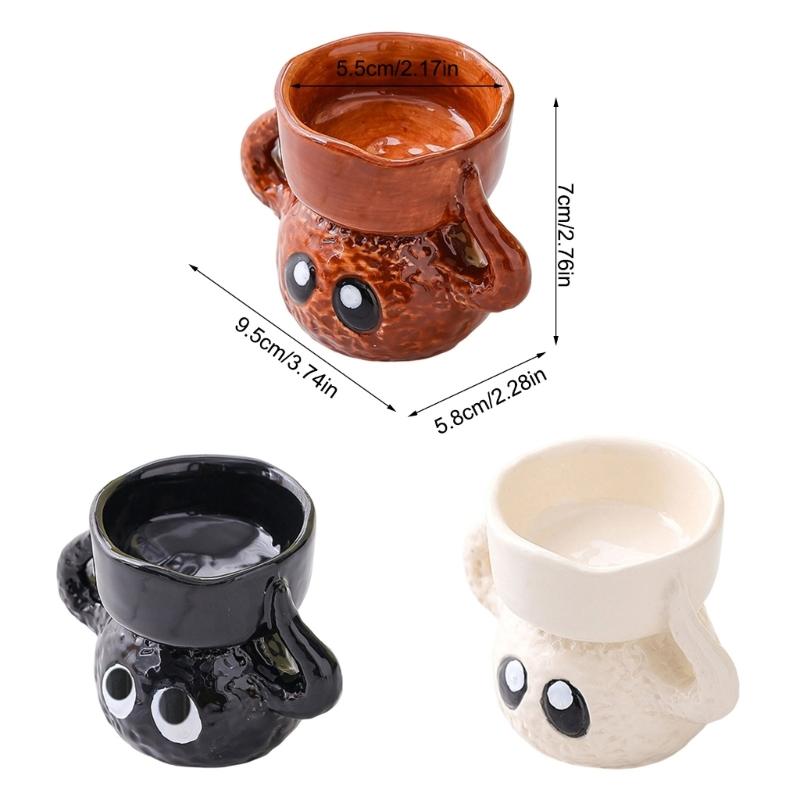 Unique Small Cartoon Briquette Candle Holder Ceramics Tealight Candle Stand for Home Decors Living Room or Bedroom
