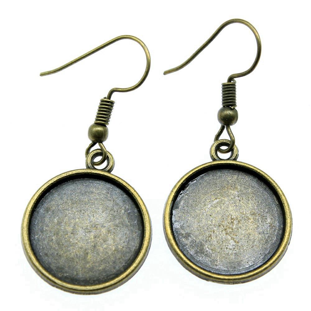 Round Cabochon Base Dangle Earrings DIY Jewelry Findings For Handmade Gifts