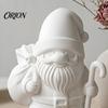 DIY Christmas Decoration 3D Printed Santa Claus Figure for Painting, Tabletop Holiday Decor Ornament, White Resin Figurine Desk Shelf Display Handmade