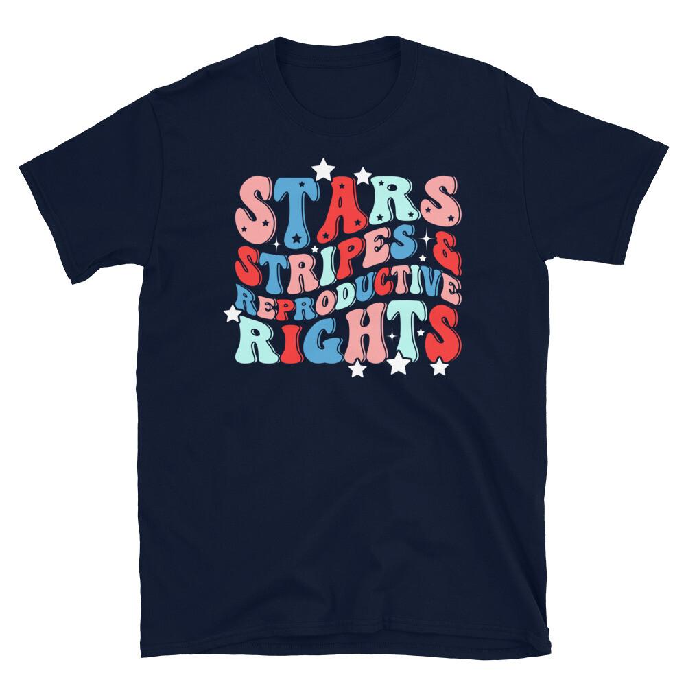 

Stars Stripes Reproductive Rights Fourth of July Short-Sleeve Unisex T-Shirt 2XL