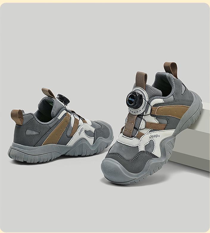 

2025 Jeep Kids Black Soft Sole Sports Shoes - Autumn/Winter Running Shoes for Boys & Girls 37 сірий колір/синій