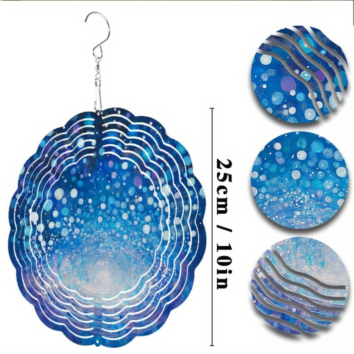 

Яркий 10-дюймовый металлический ветряной спиннер для декора сада, патио, балкона, двора, вращающиеся на 360 градусов крючки, всесезонное уличное подвесное искусство, не требует батареек 01A