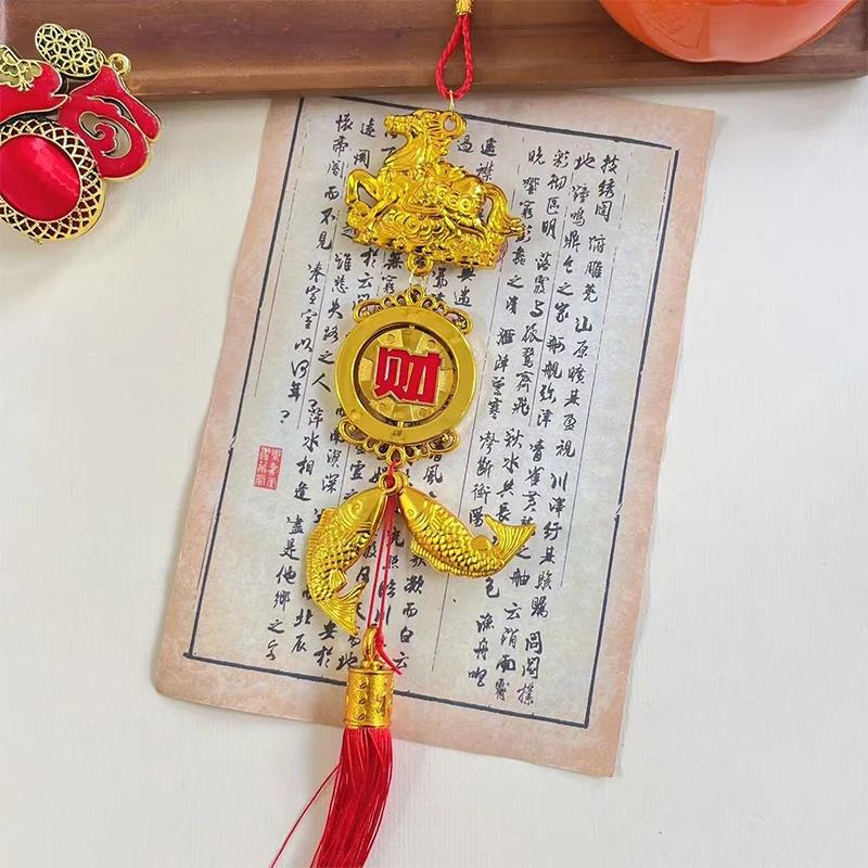 2026 Ano do Cavalo Pendente de Parede Ornamento de Carro Ano Novo Chinês Vermelho Dourado Pequeno Pingente Decoração da Sorte Presentes de Boas-vindas