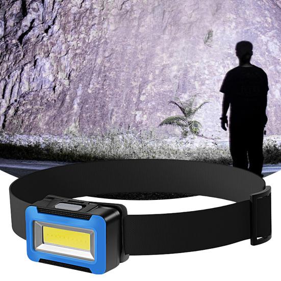 Head Lamp 45 Degree Adjustable Battery Operated Elastic Band Waterproof Multifunctional Illumination Plastic Strong Light COB Night