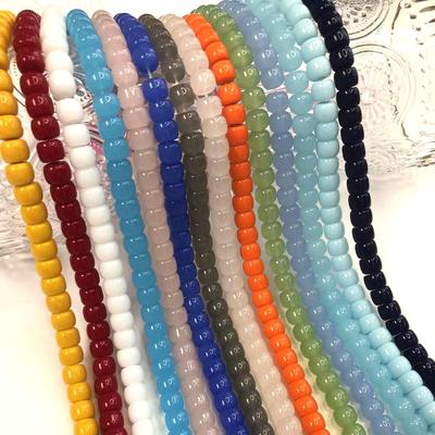 8x6mm Imitation Natural Stone Glass Barrel Beads - Cylindrical Porcelain Beads for DIY Jewelry Accessories