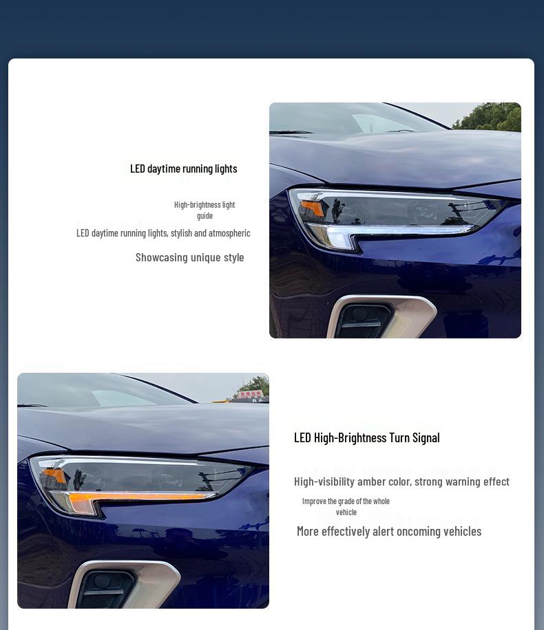 20-22 Buick Regal LED Bi-Beam Headlights with Flowing Turn Signal & DRL