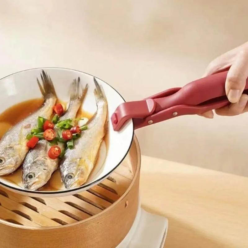 Hot Plate Gripper Clips Holder Tongs Bowl Holder Pot Clip For Moving Hot Plate Bowls Pizza Pan Air Fryer Microwave Oven