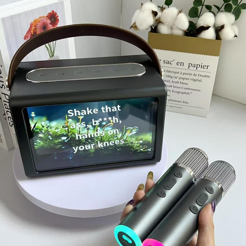 Floating K-Song Music Speaker: Color Display, Lyrics Screen, HD Sound Quality for Family Karaoke