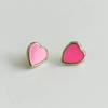 neon pink heart earrings