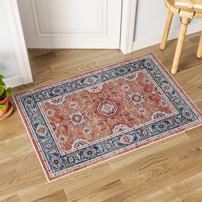 Persian Floor Mat Bathroom Dirt Resistant Floor Mat Easy To Maintain Door Mat for Entrance Foyer